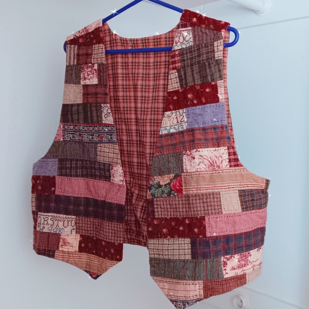 Vintage patchwork quilted vest